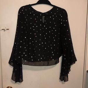 black sheer stars blouse